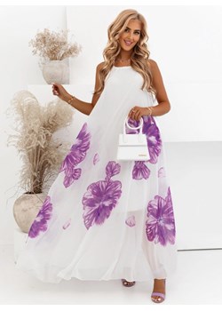 Długa sukienka w kwiaty z odkrytymi plecami Jaylah - wzór 5 - wzór 5 ze sklepu pakuten.pl w kategorii Sukienki - zdjęcie 174561278