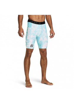 Męskie legginsy krótkie treningowe Under Armour Curry HG Prtd Shorts - niebieskie ze sklepu Sportstylestory.com w kategorii Spodenki męskie - zdjęcie 174562056