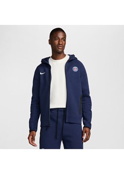 Męska piłkarska bluza z kapturem i zamkiem na całej długości Nike Paris Saint-Germain Tech Fleece Windrunner - Niebieski ze sklepu Nike poland w kategorii Bluzy męskie - zdjęcie 174563025