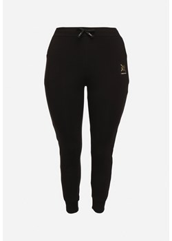Czarne Spodnie Dresowe Joggery z Geometrycznym Wzorem Lerisele ze sklepu Born2be Odzież w kategorii Spodnie damskie - zdjęcie 174564486