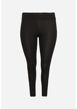 Czarne Prążkowane Legginsy z Wysokim Stanem Veriana ze sklepu Born2be Odzież w kategorii Spodnie damskie - zdjęcie 174564498