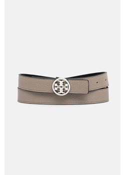 Tory Burch pasek skórzany dwustronny 1&quot; Miller Reversible damski kolor szary 138935 ze sklepu ANSWEAR.com w kategorii Paski damskie - zdjęcie 174567678