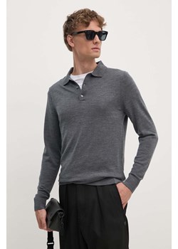 Calvin Klein sweter wełniany męski kolor szary lekki K10K113418 ze sklepu ANSWEAR.com w kategorii Swetry męskie - zdjęcie 174567789