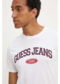 Guess Jeans t-shirt bawełniany męski kolor biały z nadrukiem M4YI57 K8HM0 ze sklepu ANSWEAR.com w kategorii T-shirty męskie - zdjęcie 174567889