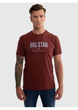 Koszulka męska o klasycznym kroju bordowa Bruno 604 ze sklepu Big Star w kategorii T-shirty męskie - zdjęcie 174568748