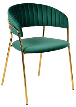 Zielone tapicerowane krzesło welurowe w stylu glamour H7-F48 ze sklepu Edinos.pl w kategorii Krzesła - zdjęcie 174570039