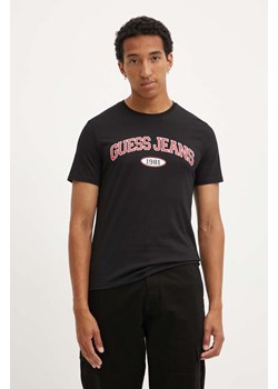 Guess Jeans t-shirt bawełniany męski kolor czarny z nadrukiem M4YI57 K8HM0 ze sklepu ANSWEAR.com w kategorii T-shirty męskie - zdjęcie 174572106