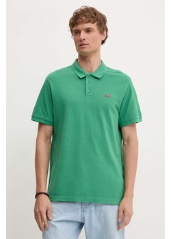 Levi&apos;s polo bawełniane kolor zielony gładki ze sklepu ANSWEAR.com w kategorii T-shirty męskie - zdjęcie 174572248