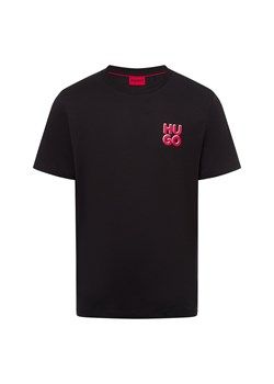 HUGO Koszulka męska - Dimoniti Mężczyźni Bawełna czarny nadruk ze sklepu vangraaf w kategorii T-shirty męskie - zdjęcie 174572538