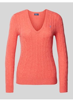 Sweter z dzianiny z mieszanki wełny i kaszmiru ze ściegiem warkoczowym ze sklepu Peek&Cloppenburg  w kategorii Swetry damskie - zdjęcie 174572697