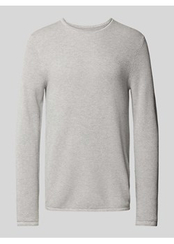 Sweter z dzianiny o kroju regular fit z fakturowanym wzorem ze sklepu Peek&Cloppenburg  w kategorii Swetry męskie - zdjęcie 174572766