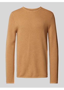 Sweter z dzianiny o kroju regular fit z fakturowanym wzorem ze sklepu Peek&Cloppenburg  w kategorii Swetry męskie - zdjęcie 174573017