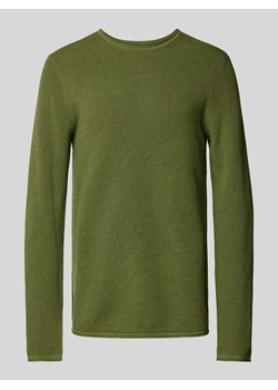 Sweter z dzianiny o kroju regular fit z fakturowanym wzorem ze sklepu Peek&Cloppenburg  w kategorii Swetry męskie - zdjęcie 174573225