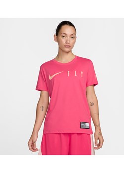 Damski T-shirt z krótkim rękawem Dri-FIT Nike Swoosh Fly - Różowy ze sklepu Nike poland w kategorii Bluzki damskie - zdjęcie 174573285