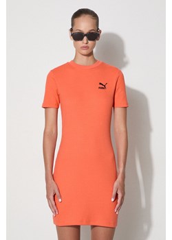 Puma sukienka kolor pomarańczowy mini dopasowana ze sklepu PRM w kategorii Sukienki - zdjęcie 174574317