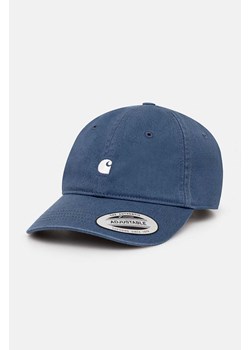 Carhartt WIP czapka z daszkiem bawełniana Madison Logo Cap kolor niebieski z aplikacją I023750.2E3XX ze sklepu PRM w kategorii Czapki z daszkiem damskie - zdjęcie 174574387