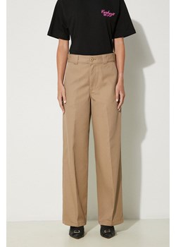 Carhartt WIP spodnie Craft Pant damskie kolor beżowy proste high waist I032968.8Y01 ze sklepu PRM w kategorii Spodnie damskie - zdjęcie 174574596