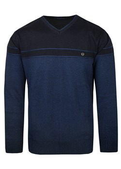 Klasyczny Męski Sweter z Dekoltem w Serek (V-Neck) - Trikko - Granat SWKOWTRIKKO669lacivertV ze sklepu JegoSzafa.pl w kategorii Swetry męskie - zdjęcie 174575305