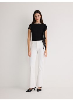 Reserved - Jeansy flare high waist - biały ze sklepu Reserved w kategorii Jeansy damskie - zdjęcie 174575959