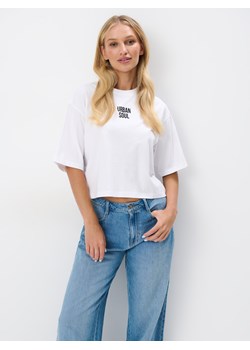 Mohito - T-shirt z napisem - biały ze sklepu Mohito w kategorii Bluzki damskie - zdjęcie 174577576