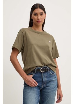 Guess Jeans t-shirt bawełniany damski kolor zielony W4YI05 K8HM0 ze sklepu ANSWEAR.com w kategorii Bluzki damskie - zdjęcie 174579198