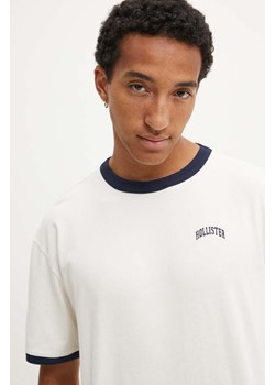 Hollister Co. t-shirt bawełniany męski kolor beżowy z aplikacją KI323-4041 ze sklepu ANSWEAR.com w kategorii T-shirty męskie - zdjęcie 174579326