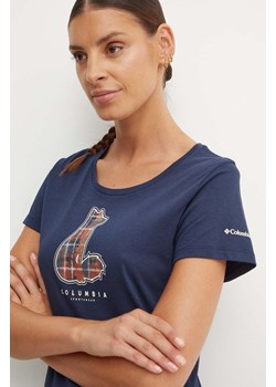 Columbia t-shirt damski kolor granatowy ze sklepu ANSWEAR.com w kategorii Bluzki damskie - zdjęcie 174579378