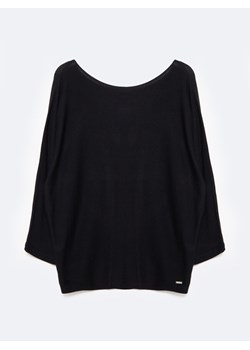 Sweter damski z wiskozy z rękawem 3/4 czarny Kikalia 906 ze sklepu Big Star w kategorii Swetry damskie - zdjęcie 174581779