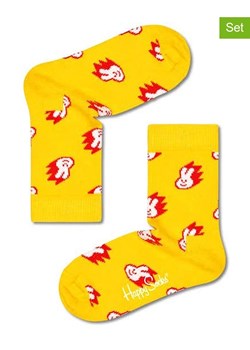 Happy Socks Skarpety (2 pary) w kolorze żółtym ze sklepu Limango Polska w kategorii Skarpetki dziecięce - zdjęcie 174582105