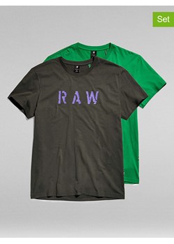 G-Star Koszulki (2 szt.) w kolorze antracytowym i zielonym ze sklepu Limango Polska w kategorii T-shirty męskie - zdjęcie 174582299