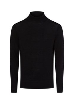 Calvin Klein Męski sweter Mężczyźni Wełna czarny jednolity ze sklepu vangraaf w kategorii Swetry męskie - zdjęcie 174582648