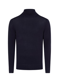 Calvin Klein Męski sweter Mężczyźni Wełna granatowy jednolity ze sklepu vangraaf w kategorii Swetry męskie - zdjęcie 174582649