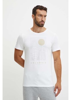 Columbia t-shirt bawełniany kolor biały z nadrukiem ze sklepu ANSWEAR.com w kategorii T-shirty męskie - zdjęcie 174583608