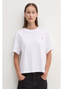 Guess Jeans t-shirt bawełniany damski kolor biały W4YI05 K8HM0 ze sklepu ANSWEAR.com w kategorii Bluzki damskie - zdjęcie 174583948
