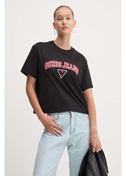 Guess Jeans t-shirt bawełniany damski kolor czarny W4YI06 K8HM0 ze sklepu ANSWEAR.com w kategorii Bluzki damskie - zdjęcie 174583968