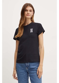Pinko t-shirt bawełniany damski kolor czarny 100355 A23D ze sklepu ANSWEAR.com w kategorii Bluzki damskie - zdjęcie 174583978