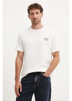 A.P.C. t-shirt bawełniany standard rue madame GOTS kolor beżowy z aplikacją COHBU.M26388 ze sklepu ANSWEAR.com w kategorii T-shirty męskie - zdjęcie 174584007