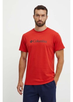 Columbia t-shirt męski kolor czerwony z nadrukiem ze sklepu ANSWEAR.com w kategorii T-shirty męskie - zdjęcie 174584036