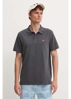 Levi&apos;s polo bawełniane kolor szary gładki ze sklepu ANSWEAR.com w kategorii T-shirty męskie - zdjęcie 174584109