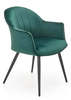 Zielone nowoczesne krzesło welurowe - Irox ze sklepu Edinos.pl w kategorii Krzesła - zdjęcie 174584286