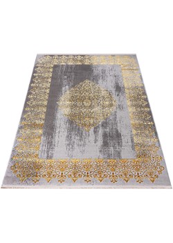 Przecierany szary dywan w złoty wzór glamour - Orso 9X ze sklepu Edinos.pl w kategorii Dywany - zdjęcie 174584389