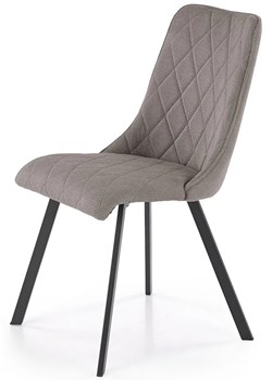 Popielate tapicerowane metalowe krzesło - Semir ze sklepu Edinos.pl w kategorii Krzesła - zdjęcie 174584449