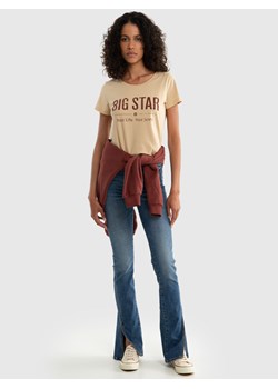 Koszulka damska o klasycznym kroju beżowa Brunona 801 ze sklepu Big Star w kategorii Bluzki damskie - zdjęcie 174585697