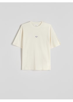Reserved - T-shirt oversize z nadrukiem - złamana biel ze sklepu Reserved w kategorii T-shirty męskie - zdjęcie 174586536