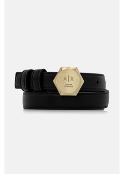 Armani Exchange pasek damski kolor czarny 941189 4F788 ze sklepu ANSWEAR.com w kategorii Paski damskie - zdjęcie 174589317