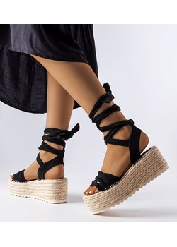 Czarne espadryle na platformie Loiseau ze sklepu gemre w kategorii Espadryle damskie - zdjęcie 174589427