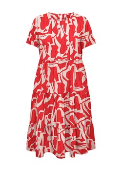 ONLY Carmakoma Sukienka &quot;Nova&quot; w kolorze czerwono-białym ze sklepu Limango Polska w kategorii Sukienki - zdjęcie 174595236