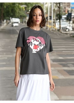 Sinsay - Koszulka Snoopy - szary ze sklepu Sinsay w kategorii Bluzki damskie - zdjęcie 174596866