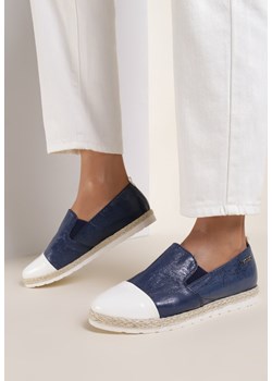 Granatowe Slip On Ebullience ze sklepu renee.pl w kategorii Espadryle damskie - zdjęcie 174597666