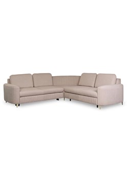Beżowa rozkładana sofa narożna w stylu glamour - Anio ze sklepu Edinos.pl w kategorii Sofy i kanapy - zdjęcie 174601818
